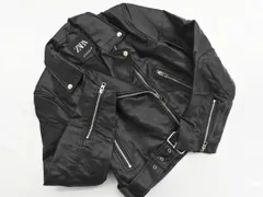 ZARA ザラ ダブル フェイクレザー ライダース ジャケット sizeM/黒 ◇■ レディース