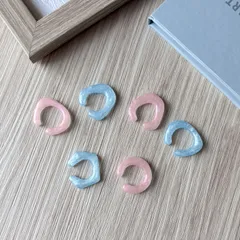 ブルー ピンク シンプル イヤーカフ セット イヤカフ 重ね付け【579】