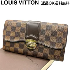 【返品OK】 LOUIS VUITTON ルイヴィトン ダミエ ポルトフォイユ システィナ  N61747 CA2142 長財布 ロングウォレット イニシャルあり【D467901197802ミ2601】