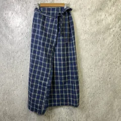 East Boy イーストボーイ 綿100％ レディース9号 チェックタイトロングスカート ブルー ◇〇