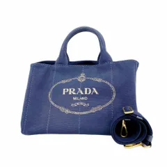 プラダ(Prada) プラダ トートバッグ カナパ キャンバス ネイビー  2wayバッグレディース