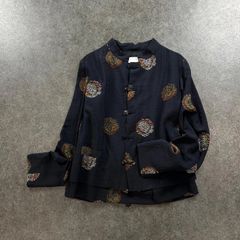 カネコイサオ KANEKO ISAO チャイナシャツ 長袖 ピンタック総柄 - メルカリ