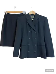 RE341 Calvin Klein カルバンクライン　セットアップ　ジャケット&タイトスカート　ブラック　レディース　サイズ4のサムネイル
