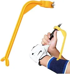 CAWKAY ゴルフスィングトレーナー スィング補正 ウォームアップ スイングガイド ゴルフ練習 トレーニング 姿勢 (イエロー)
