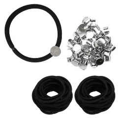 台座付きヘアゴム 金具 50個 ハンドメイド ヘアアクセサリー パーツ 円形 (シルバー 8mm)