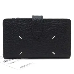 未使用品 メゾンマルジェラ Maison Margiela 2025AW グレインレザー 4ステッチ カード&コインケース 二つ折り ミニ 財布 コンパクトウォレット SA1VX0019 P4455 T8013 ブラック 黒