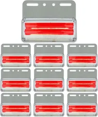 MARUHADO サイドマーカー トラック 24v LED マーカーランプ 爆光 ダウンライト 路肩灯 車側灯 車幅灯 防水 COB 軽トラ 10個 (レッド)のサムネイル