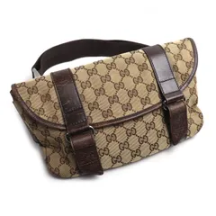 GUCCI グッチ GGキャンバス ウエストバッグ ボディバッグ ベージュ/ブラウン 145851 ユニセックス 中古