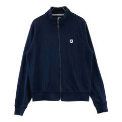 ◎極美品 FOOTJOY ゴルフ ニット ジップアップ レザー使い ロゴ刺繍L