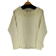 ユーズドフルギ USED古着 {{ATSUKI ONISHI}} レースフリル付き フラワー刺繍 カットソー レディース 表記無 