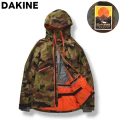【定番】 ダカイン DAKINE スノーボード ジャケット パーカー ジャンパー ジップアップ ウィンドブレーカー 裏起毛 x メッシュ S 迷彩柄 オレンジ アウトドア ウィンター スポーツ ウェア スノボ メンズ
