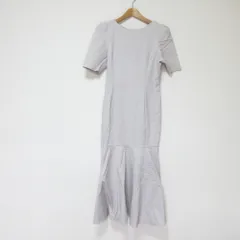 美品 Stylevoice for xxx スタイルヴォイスフォー オケージョンドレス 半袖 ワンピース F ライトグレー レディース 古着 中古 USED