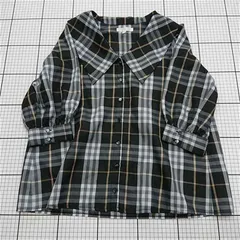 ◇ Θ リエンダ rienda チェック柄ビッグカラーブラウス F ブラック系 レディース E  【1512020002807】