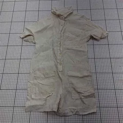 ◇ ⊂ ザラ ZARA キッズ リネン混 半袖オールインワン ベージュ系 152cm 女の子 E  【1512020002593】