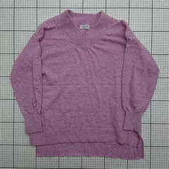 ◇ Θ エニィファム anyFAM Vネックニットセーター ラベンダー系 Fサイズ レディース E  【1512020003644】