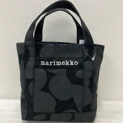 8433　marimekko　マリメッコ　ハンドバッグ　 SEIDI　セイディ　花柄　ピエニウニッコ　 キャンバス　ブラック系　黒　レディース