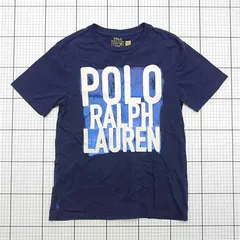◇ ⊂ ポロ ラルフローレン POLO RALPH LAUREN ロゴプリントTシャツ ネイビー系 キッズ E  【1512020018723】