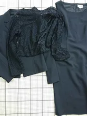 ◇ Θ リファンネ RIFANNE 3点セット ジャケット ワンピース レースボレロ ネイビー系 レディース E  【1512020020207】