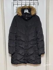 Tommy Hilfiger トミーヒルフィガー ブラック ロング ダウン アウター フード ファー