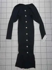 ◇ ⊂ ワンピース スナイデル SNIDEL SWNO205035 ボタンデザインリブニットワンピース ブラック系 レディース E  【1512020027565】