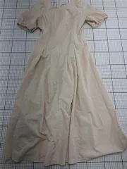 ◇ ⊂ リリアンカラット LILLIAN CARAT パフスリーブロングワンピース ベージュ系 レディース E  【1512190001419】