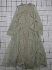 ◇ ⊂ ワンピース チュール切替ロングワンピース ベージュ系 Sサイズ レディース E  【1512020027954】