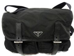 PRADA プラダ □ メッセンジャーバッグ 三角ロゴ ナイロン レザー