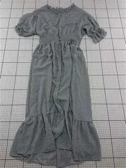 ◇ ⊂ ナイスクラップ NICE CLAUP ドット柄フリルワンピース Fサイズ ブルー系 レディース E  【1512190003055】