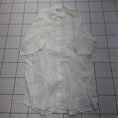 ◇ ⊂ 無印良品 麻100% 半袖シャツ ホワイト Lサイズ メンズ E  【1512190003581】