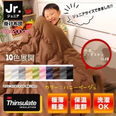 【サンプル品】ジュニアサイズ　シンサレート綿入り掛布団　ピーチスキン　丸洗い可能