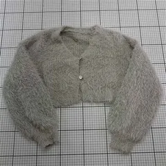 ◇ Θ アンドサーチ And Search シャギーニットカーディガン グレー系 レディース M E  【1512190005127】