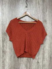 N. エヌ ナチュラルビューティーベーシック メッシュ セットアイテム ベスト サマー ニット セーター sizeM/オレンジ ■◆ レディース