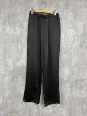 notch サテン ストレート イージー パンツ sizeM/黒 ■■ レディース