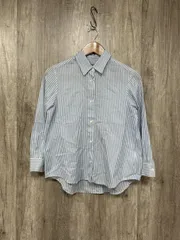 Maker's Shirt鎌倉 日本製 長袖 ストライプ シャツ size7/白ｘ水色 ■◇ レディース