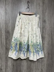 美品 axes femme アクシーズファム タグ付 ふじ柄 花柄 フレア スカート sizeM/アイボリー ■◆ レディース