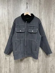 KBF ケービーエフ アーバンリサーチ オーバーサイズボアジャケット Gジャン デニム ジャケット sizeF/黒ｘグレー ◆■ レディース