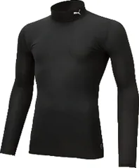 プーマ PUMA サッカー コンプレッション モックネック メンズ 男性 ロングスリーブ シャツ アンダーシャツ インナー 長袖 トップス 着圧素材 部活 練習 トレーニング ジム 新入生  656331 03 プーマ ブラック×プーマ