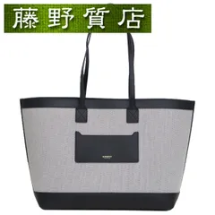 バーバリー BURBERRY トートバッグ キャンバス レザー グレー ブラック ゴールド金具 80895691 バーバリー バッグ 中古 トートバッグ 大きめ トートバッグ 大容量 中古 ブランドバッグ バーバリーバッグ 肩掛け 8364