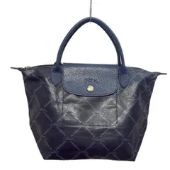 LONGCHAMP(ロンシャン) ハンドバッグ - ダークネイビー×ブルー 折りたたみ レザー