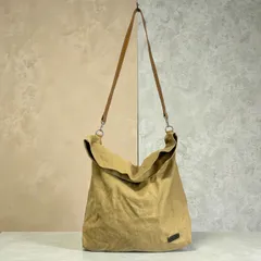 quatre saisons  キャトル セゾン　トートバッグ　ショルダーバッグ　キャンバス　キャメル　ブラウン系　ハンドルレザー　内生地チェック