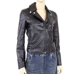 ディーゼル DIESEL 【訳あり】64%OFF レディース ライダースジャケット ブラック Dポイントフェイクレザー（サイズ/S）al0006