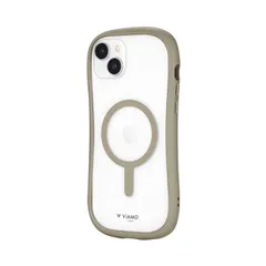 iPhone15Plus iPhone14Plus ケース クリア 透明 グレージュ グレー ベージュ ストラップホルダー 付 MagSafe 対応 耐衝撃  無地 保護 スマホ カバー シンプル ラウンド フォルム 【ゆうパケットにて発送】【10日以内発送】