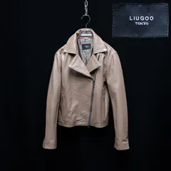LIUGOO TOKYO プレミアムシープレザー ダブルライダースジャケット 短丈 レディースMサイズ 羊革 リューグーレザーズ バイカー 革ジャン ロック パンク