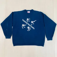 USA製 80s90s Vintage Hanes Heavy Weight ヴィンテージ クルーネックスウェット コットンポリ ネイビー系 XLサイズ