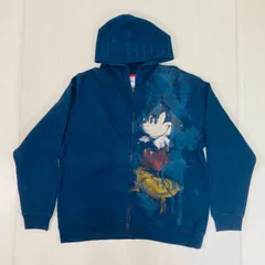 Disney STORE ジップパーカー 柄 mickey ミッキー グランジ ネイビー系 Lサイズ