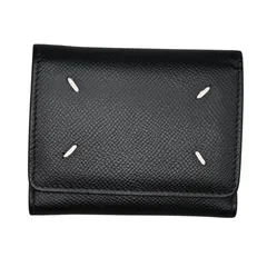 MAISON MARGIELA メゾンマルジェラ コンパクトウォレット レザー 三つ折り財布 ブラック メンズ レディース  (17216)