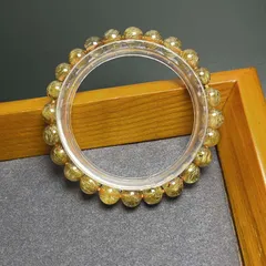 天然美品★【65Aブラックシルバールチル】★銅銀針水晶ブレスレット 天然石A 7.4-7.8mm ZB10016