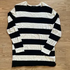 ZARA ザラ ダメージ ストライプ パイナップルニット