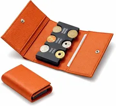 VIVIORA コインホルダー 小銭入れ お札も入る 振っても落ちない コインケース メンズ 車用 小銭ホルダー 三つ折り コンパクト 財布 (ブラウン)