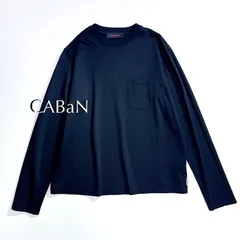 cY32 CABaN コットン クルーネックロングスリーブTシャツ クルーネック カットソー 長袖シャツ ロンT ポケット タグ ブラック 黒 キャバン TOMORROWLAND トゥモローランド 定価19,800円